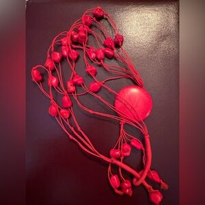 Elegant Red Beaded Necklace